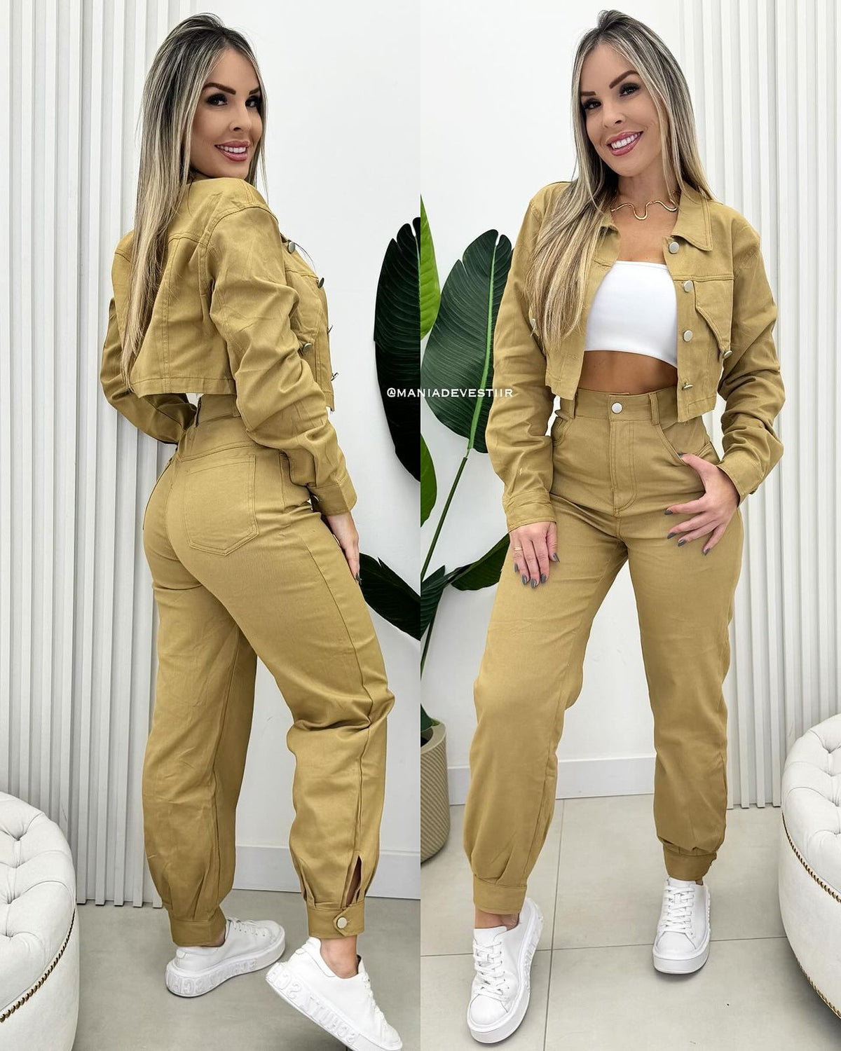 Conjunto Calça e Jaqueta Caqui 60441